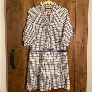 Vivienne Tam 3/4 sleeve check print midi dress!